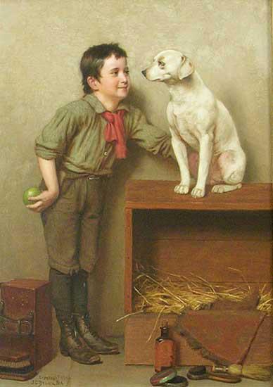 John George Brown His favorite pet oil painting image
